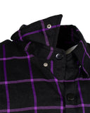 Closeout - The "Raven" Black & Purple Flannel (Hidden Snap Collars)