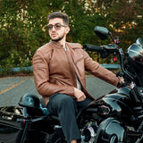 Crusader Men's Motorcycle Leather Jacket