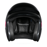 DOT Approved Daytona Cruiser Open Face Motorcycle Helmet - Men, Women & Youth - With Visor & Graphics - W/ Butterfly