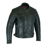 Men's Gun Metal Brown Crossover Leather Scooter Jacket