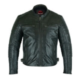 Men's Gun Metal Brown Crossover Leather Scooter Jacket