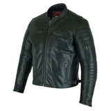 Men's Gun Metal Brown Crossover Leather Scooter Jacket