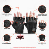 Leather / Mesh Fingerless Glove