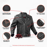 Freedom Rider Black Men's Leather Jacket – Eagle Embossed