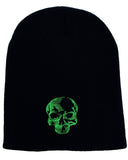 "Toxic" Green Skull Beanie