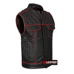 Merciless - Vest with Red Stitch, Piping & Arm Braid