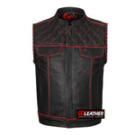 Merciless - Vest with Red Stitch, Piping & Arm Braid