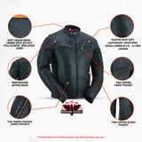 Men's Lightweight Drum Dyed Naked Lambskin Jacket - Black