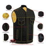 Gloom Gold Men's Black Mesh Textile Vest