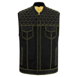 Gloom Gold Men's Black Mesh Textile Vest