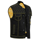 Gloom Gold Men's Black Mesh Textile Vest