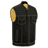 Gloom Gold Men's Black Mesh Textile Vest