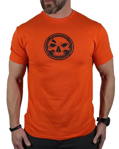 Men's Orange Lightweight T-Shirt - Black Ink