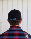 Black Flexfit Never Fade Two-Tone Skull Fitted Cap