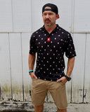 Bolt Skull Patterned Performance Polo