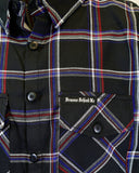 The "Patriot" Red, White, Blue & Black Flannel (Hidden Snap Collars)