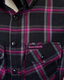 The "Warrior" Black & Pink Flannel (Hidden Snap Collars)