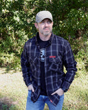 The "Silent Night" Black & Grey Flannel (Hidden Snap Collars)