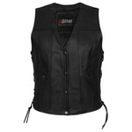 Aurora - Ladies Side Lace Leather Vest