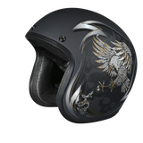 DOT Approved Daytona Cruiser Open Face Motorcycle Helmet - Men, Women & Youth - With Visor & Graphics - W/ Wild Soul