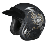 DOT Approved Daytona Cruiser Open Face Motorcycle Helmet - Men, Women & Youth - With Visor & Graphics - W/ Wild Soul