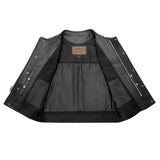 Black Diamond - Men's Club style Leather Motorcycle Vest