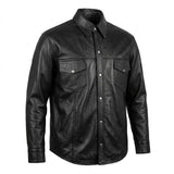 Titan - Men's Shirt style Premium Leather Biker Jacket