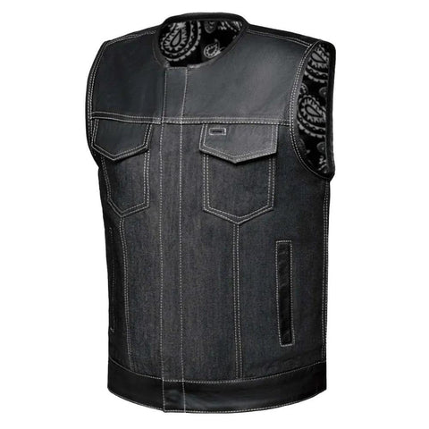 Lawless – Men’s Denim and Leather Club Vest