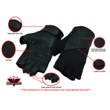 Leather/ Textile Fingerless Glove