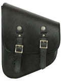 Left Side Synthetic Leather Swing Arm Bag W/ Buffalo Snaps