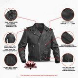 Men's Premium Classic Plain Side Police Style Jacket - Black