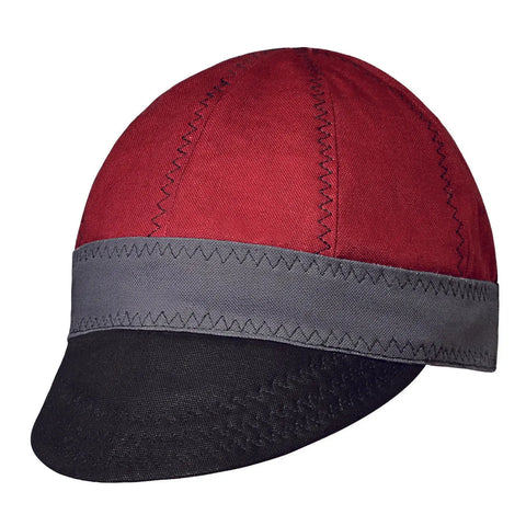 Mehroon Gray & Black Mens Textile Welder Cap