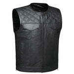 Diamond Lowcut – Men’s Diamond Stitch Leather Vest with Bold Style