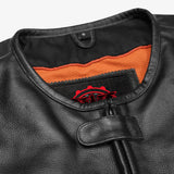 Men's Black Leather SWAT Style Motorcycle Vest