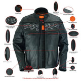 Men's Black Reflective Skulls Scooter Jacket