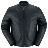 Men's Classic Black Scooter Leather Jacket