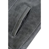 Men's Distressed Gray Cowhide Leather Motorcycle Vest