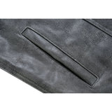 Men's Distressed Gray Cowhide Leather Motorcycle Vest