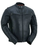 Men's Lightweight Drum Dyed Naked Lambskin Jacket - Black