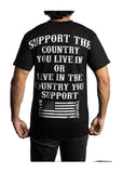 Men's Outlaw Threadz American Support USA Country Flag  T Shirt