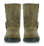 Men's Side Zipper Waterproof Boots- Brown
