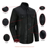 Men's Premium Lightweight Black Leather Shirt