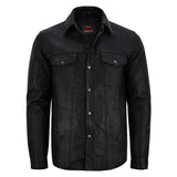 Men's Premium Lightweight Black Leather Shirt