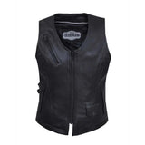 Midnight Cowgirl - Women's Lambskin Leather Motorcycle Vest