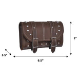 Toolbag, Double Strap - Brown Studded- Leather Tool Bag