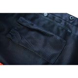 Night Tiger Men's Black Mesh Textile Vest with Orange Diamond Stitch