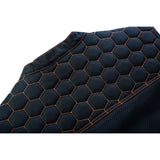 Night Tiger Men's Black Mesh Textile Vest with Orange Diamond Stitch