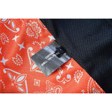 Night Tiger Men's Black Mesh Textile Vest with Orange Diamond Stitch