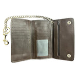 Brown Trifold Biker Chain Wallet