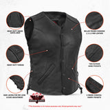 Clara Women's leather motorcycle vest